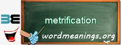 WordMeaning blackboard for metrification